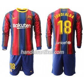 FC Barcelona Jordi Alba 18 Kinder Heim Trikotsatz 2020/21 Langarm (+ Kurze Hosen)